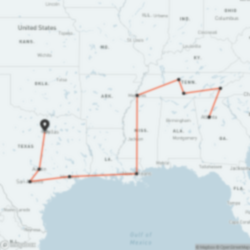 Map of Southern USA tour