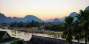 Vang Vieng at sunset, Laos