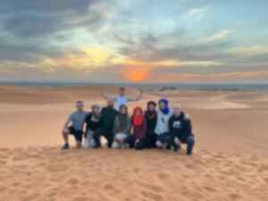 Group in the Sahara Desert, Morocco 