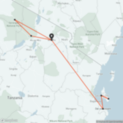 Tanzania and Zanzibar Adventure map