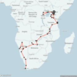ultimate african overlander trip map