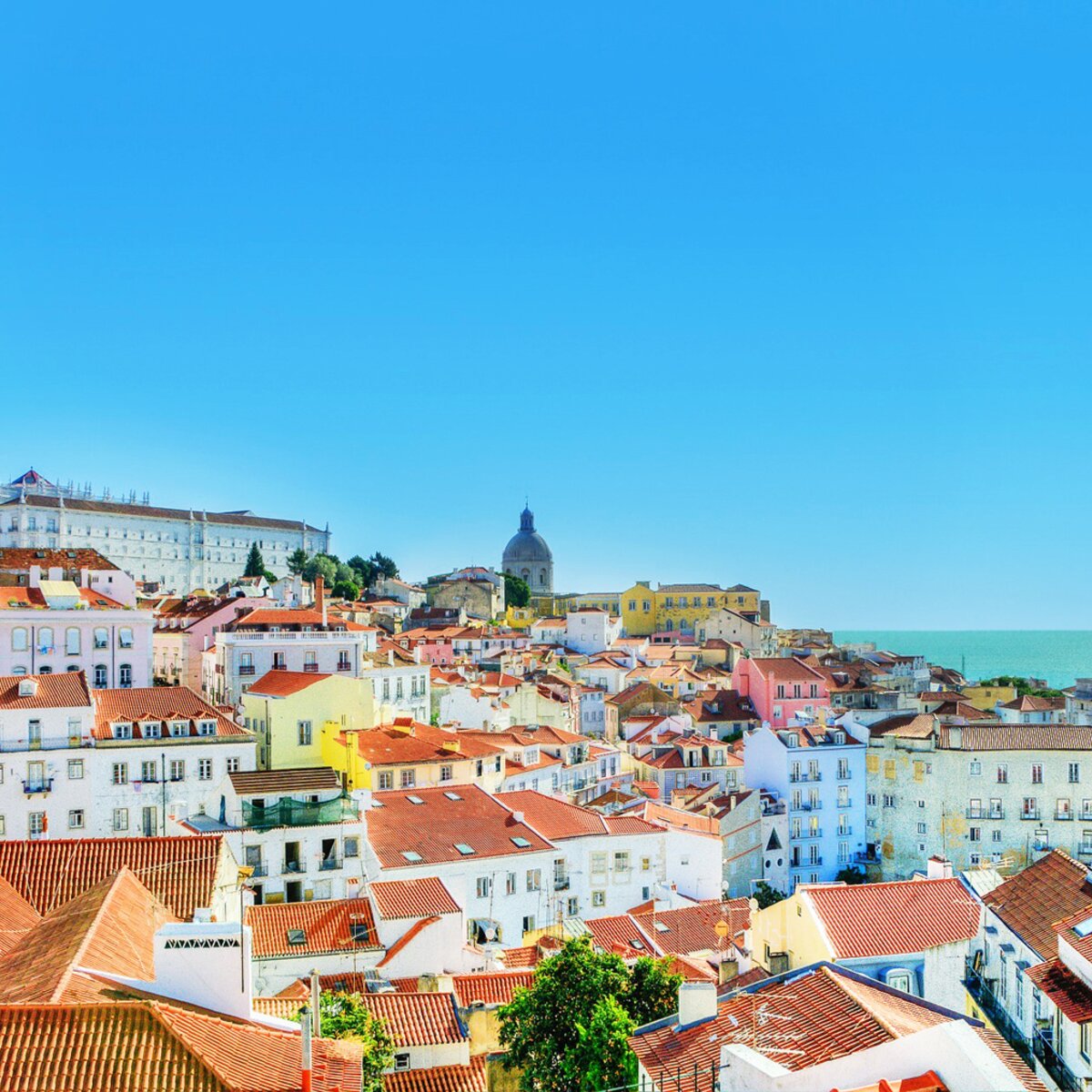 Colourful rooftops in Lisbon, Portugal