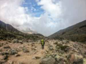 Hiker on Mt Kilimanjaro