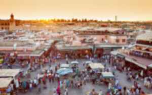 Jama el Fna market in Marrakech city, Morocco 