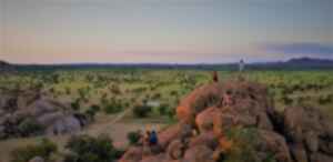 People watching sunset at Damarland, Namibia