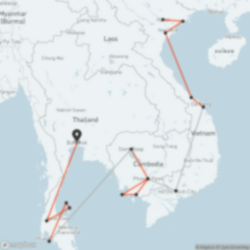 Map of Discover Asia tour