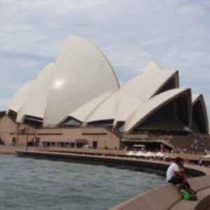 The Sydney Opera House and surrounding harbour
