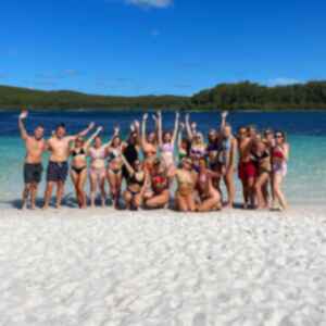 Travellers on beach in Australia