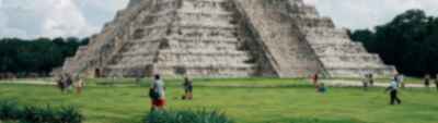 People at pyramid of Kukulkan at Chichen Itza
