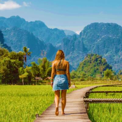 Explore the lush fields and forests of Laos