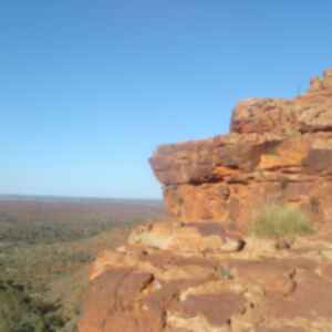 A cliff face of red rocks in outback Australia