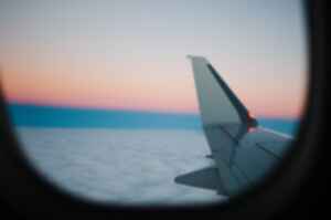 View from aeroplane window  