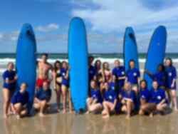Group tour on surfing lesson in Australia