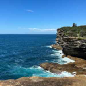 Blue ocean and cliff face at Watsons Bay, Australia