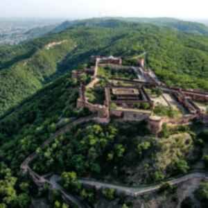 Aerial shot of Amagarh Fort, Jaipur, India 