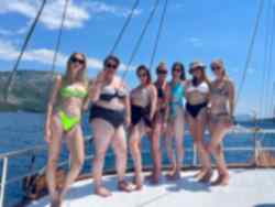 Girls on sailing boat on Ultimate Croatia group tour