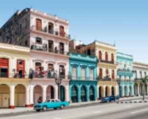 Colourful buildings and cars in Havana, Cuba