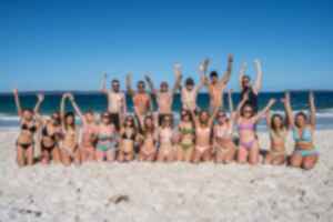 Group on beach in Australia