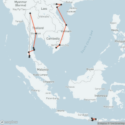 Map of Thailand, Vietnam and Bali Adventure