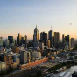 Melbourne Skyline at sunrise, Victoria, Australia